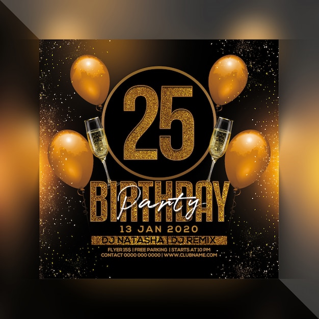 Flyer Fete D Anniversaire 25 Psd Premium