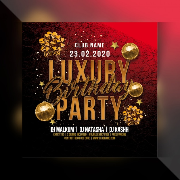 Flyer De Fete D Anniversaire De Luxe Psd Premium