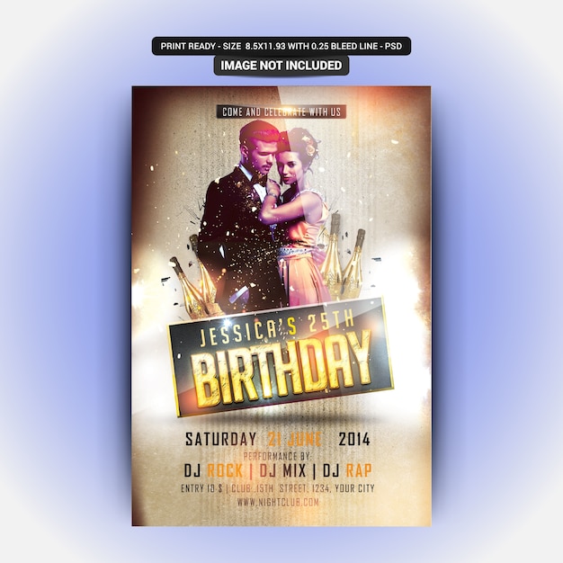 Flyer Fete D Anniversaire Psd Premium