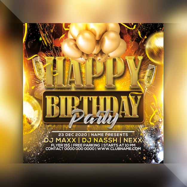 Flyer Fete Joyeux Anniversaire Psd Premium