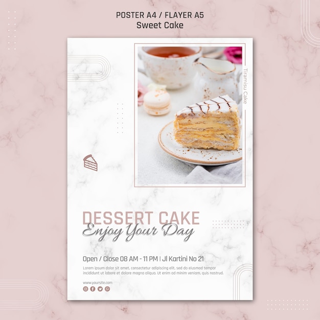 Modele D Affiche D Ouverture De Gateau Delicieux Psd Gratuite