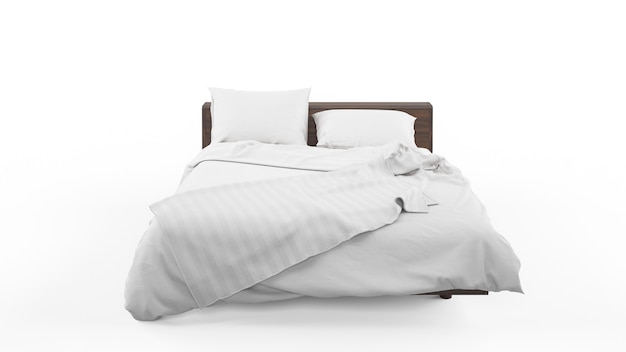 Lit Double Avec Couvre-lit Blanc Et Couette Isolé | PSD ...