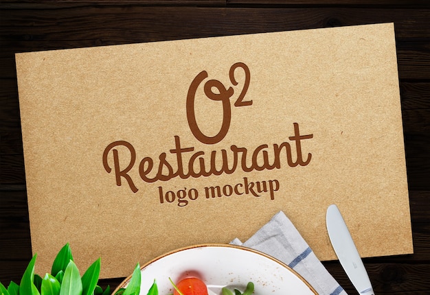 Logo du restaurant free psd mock up | Télécharger PSD Premium