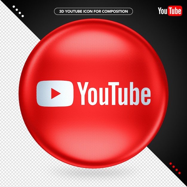 Logo Youtube Ellipse Rouge 3d | PSD Premium