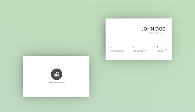 Maquette de carte de visite vue de dessus PSD Premium