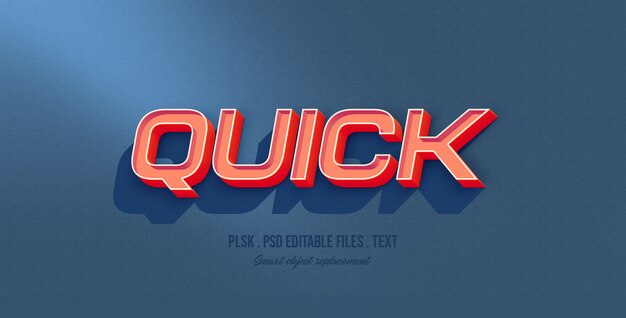 Maquette D'effet De Style De Texte 3d Rapide PSD Premium