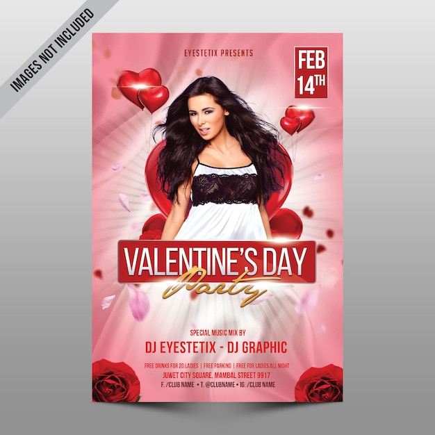 Maquette de fête saint valentin PSD Premium