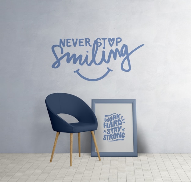 Mobilier Minimaliste Avec Citations De Motivation Psd Gratuite