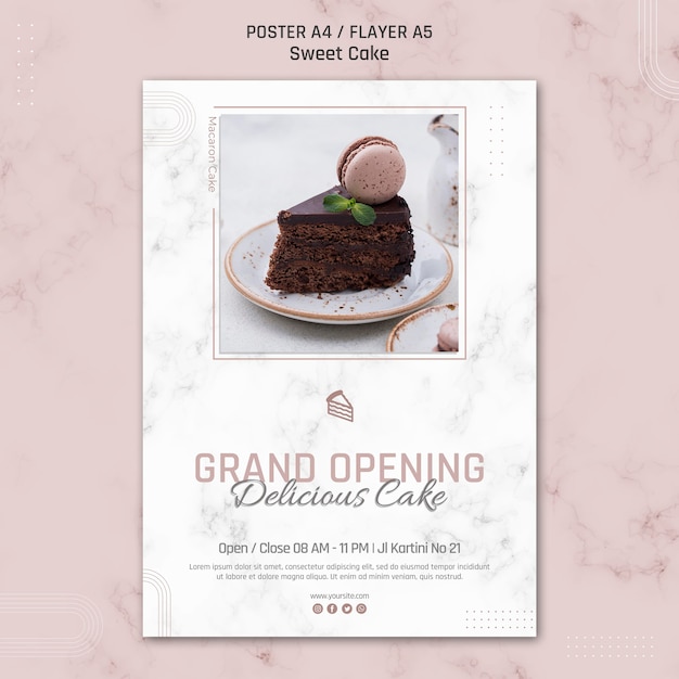 Modele D Affiche De Delicieux Gateau De Grande Ouverture Psd Gratuite