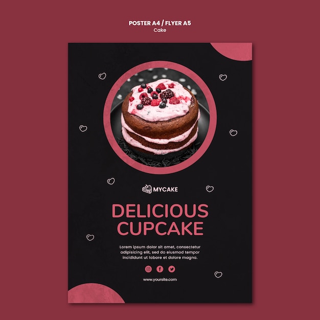 Modele D Affiche Delicieux Petit Gateau Psd Gratuite