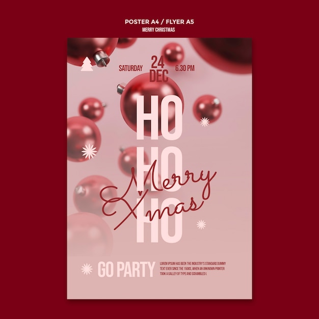 Modele D Affiche De Fete De Joyeux Noel Psd Gratuite