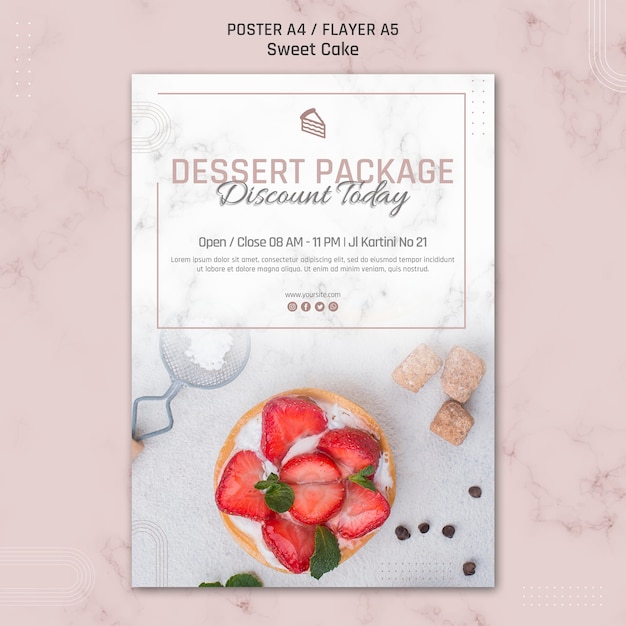 Modele D Affiche D Ouverture De Gateau Delicieux Psd Gratuite