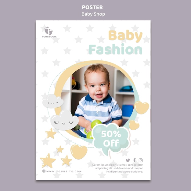 Modele D Affiche De Magasin De Bebe Psd Gratuite