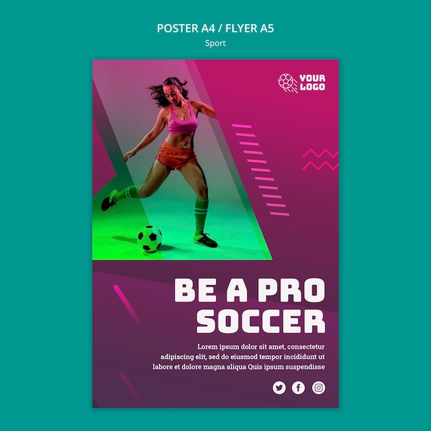 Modele D Affiche Publicitaire De Formation De Football Psd Gratuite