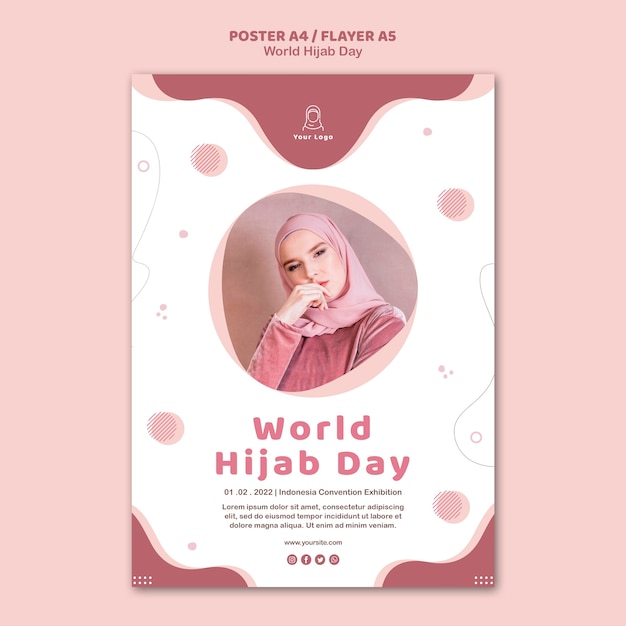 Download Modèle De Flyer Pour La Célébration De La Journée Mondiale Du Hijab | PSD Gratuite