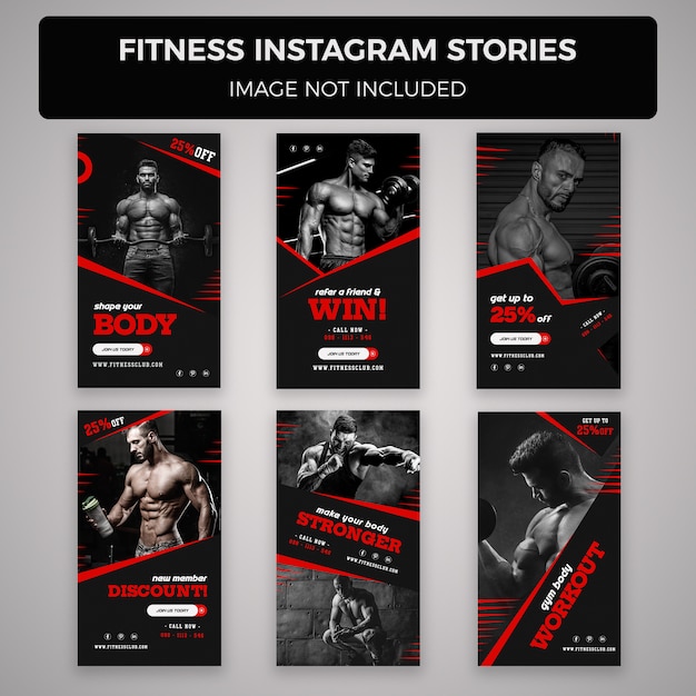 Modèles De Bannière Pour Les Histoires De Fitness Et De Gym Instagram PSD Premium