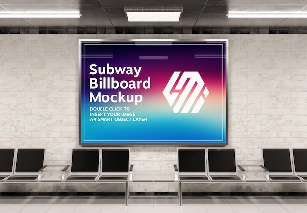 Panneau D'affichage Horizontal Dans La Maquette De La Station De Métro