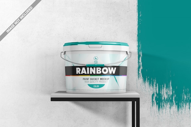 Download Pot De Peinture Sur Une Maquette De Scene De Stand Psd Premium PSD Mockup Templates