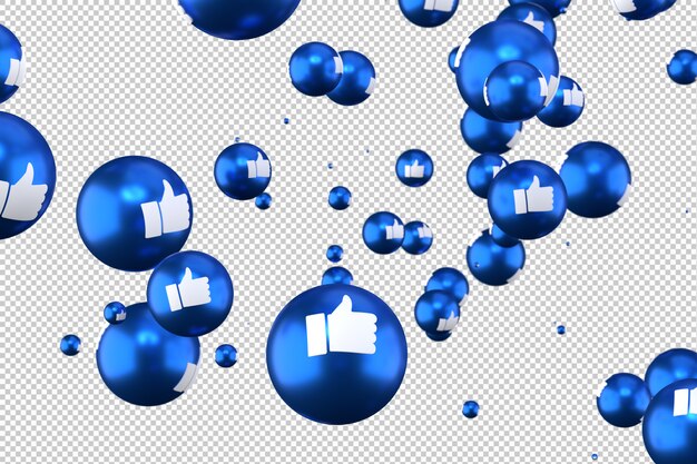 Reactions De Facebook Comme Emoji Rendu 3d Sur Fond Transparent Symbole De Ballon De Medias Sociaux Avec Comme Psd Premium