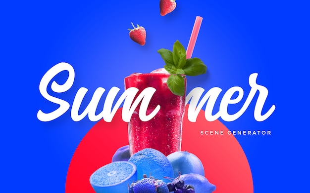 Scène de jus d'été PSD Premium