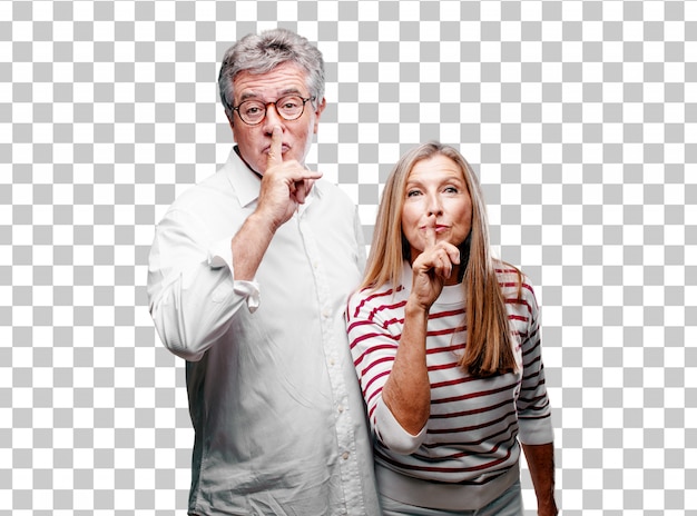 Senior Cool Mari  Et Femme Gesticulant PSD  Premium