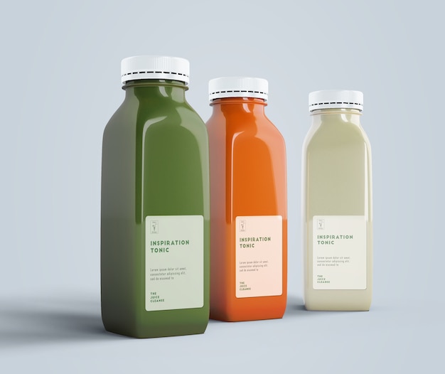 Smoothies de saine alimentation vue de face pour le concept de désintoxication Psd gratuit