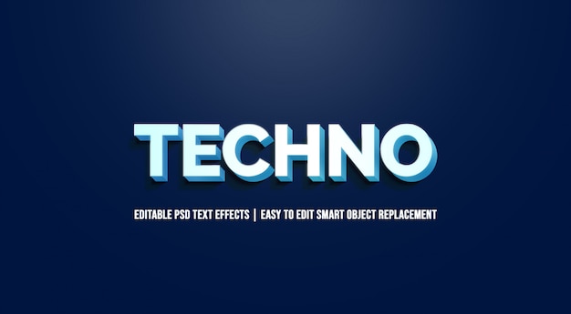  Techno  in blue gradient text  effects T l charger PSD Premium