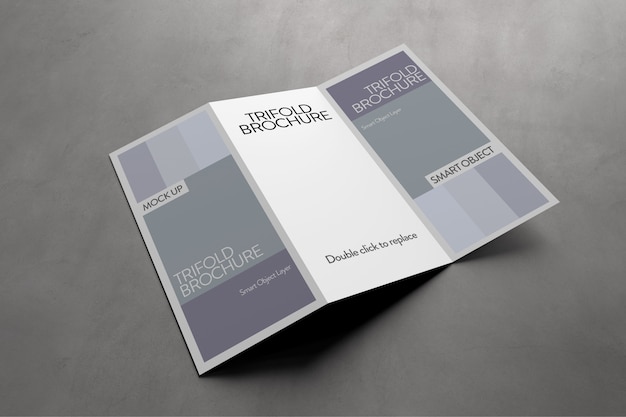 Vue d'une maquette de brochure à trois volets PSD Premium