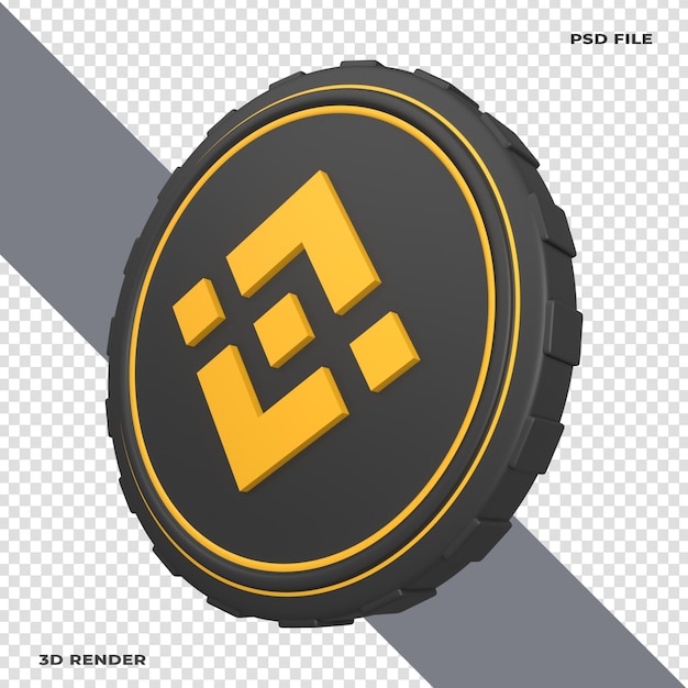 3d Binance Bnb Crypto Coin Renderizado Em Fundo Transparente | PSD Premium