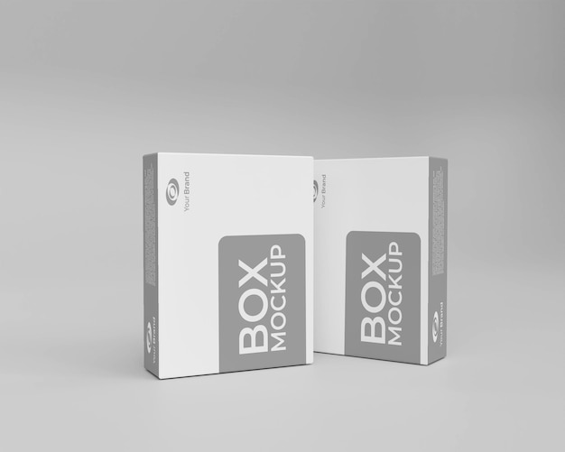 3d Realistic Box Mockup Psd Premium