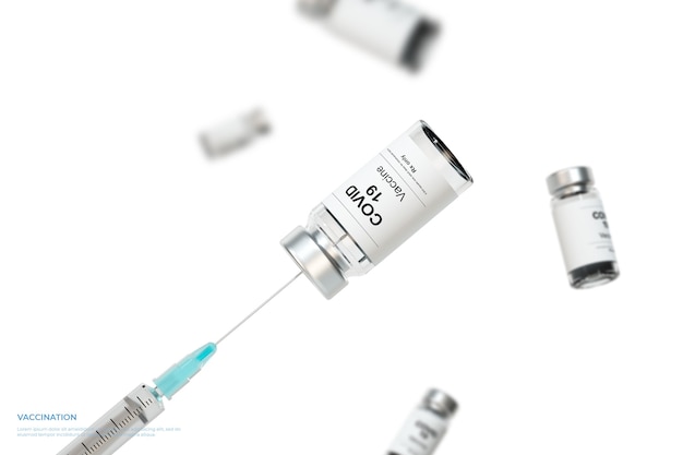 3d render vacinação vacina contra coronavírus | PSD Premium