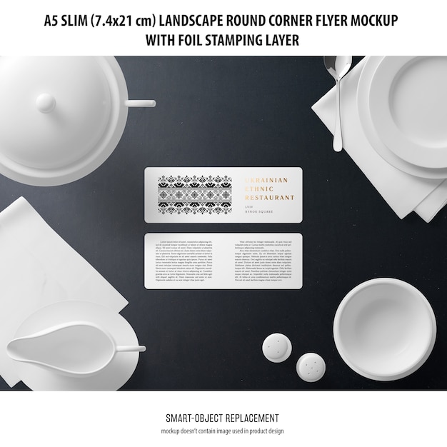 Download A5 slim landscape flyer mockup | PSD Grátis