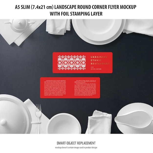 Download A5 slim landscape flyer mockup | PSD Grátis