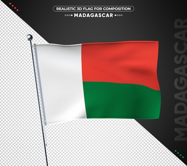 Bandeira De Madagascar Textura Realista PSD Premium