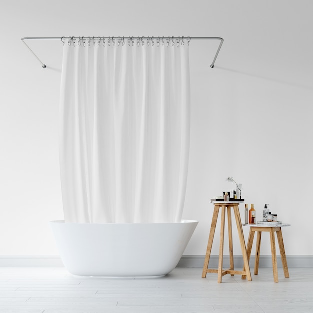 Banheira Com Cortina E Banqueta, 82 Long Shower Curtain