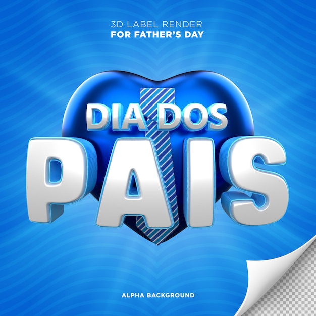 Banner Do Dia Dos Pais No Brasil 3d Render Design Coração Psd Grátis 0746