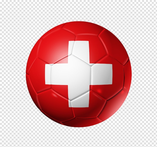 Bola de futebol com bandeira da suíça | PSD Premium