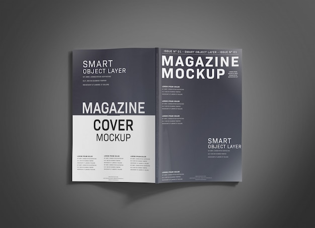 Download Capa De Revista Na Superficie Cinza Mockup Psd Premium PSD Mockup Templates