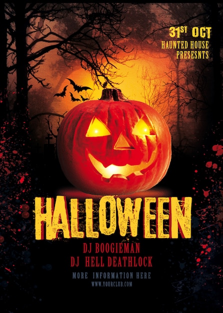 Cartaz De Festa De Halloween PSD Premium