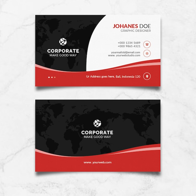 Cartões corporativos preto vermelho Psd Premium