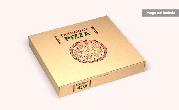 Download Close-up em pizza box mockup isolado | PSD Premium