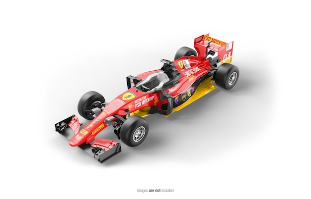 Close-up em racing f1 car mockup isolated | PSD Premium