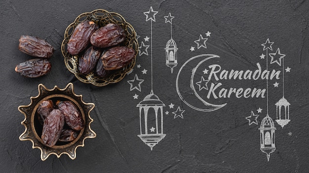 Copyspace maquete com conceito de ramadan Psd grátis
