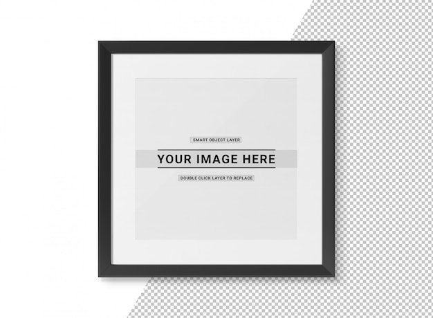 Download Cortar o quadro quadrado preto no branco mockup | PSD Premium