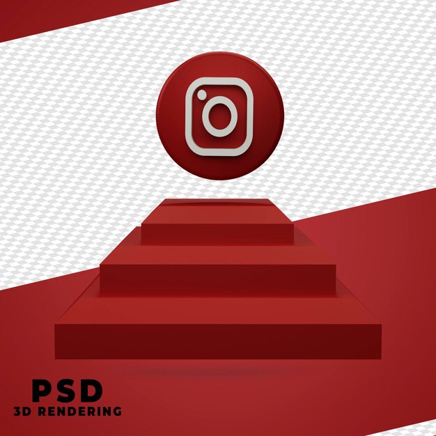 Desenho de renderização 3d instagram isolado PSD Premium