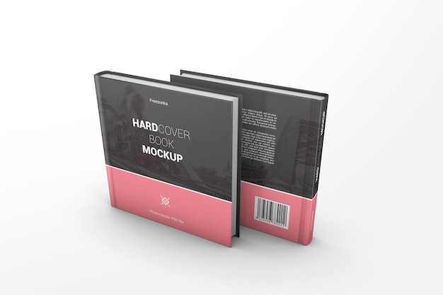 Download Dois maquete de livros quadrados de capa dura | PSD Premium