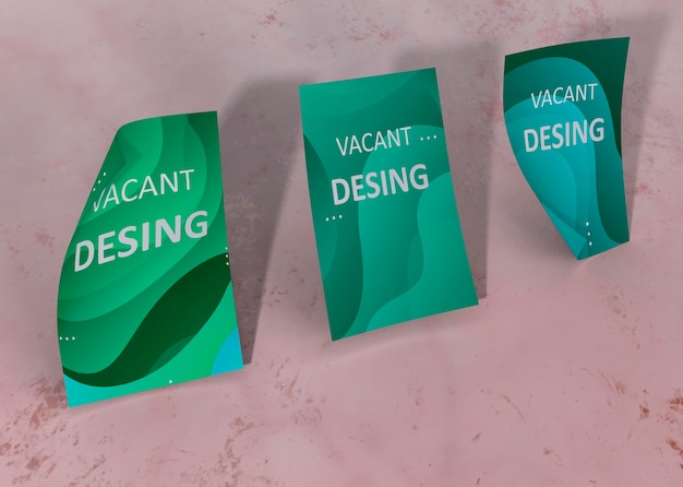 Efeito de aquarela verde líquido marca empresa negócios mock-up papel Psd grátis
