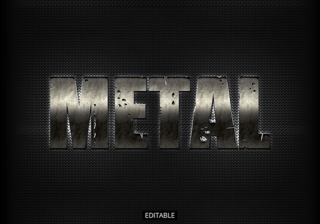 Efeito de texto com estilo de metal Psd Premium