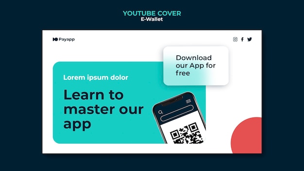 Download Ewallet youtube cover design template | PSD Premium