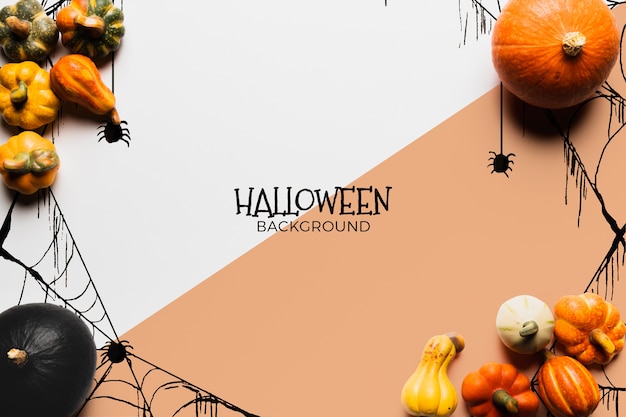Fundo de conceito de halloween com abóboras Psd grátis